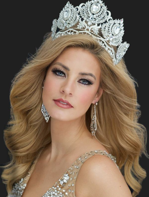 Studio portrait of a titleholder wearing her crown